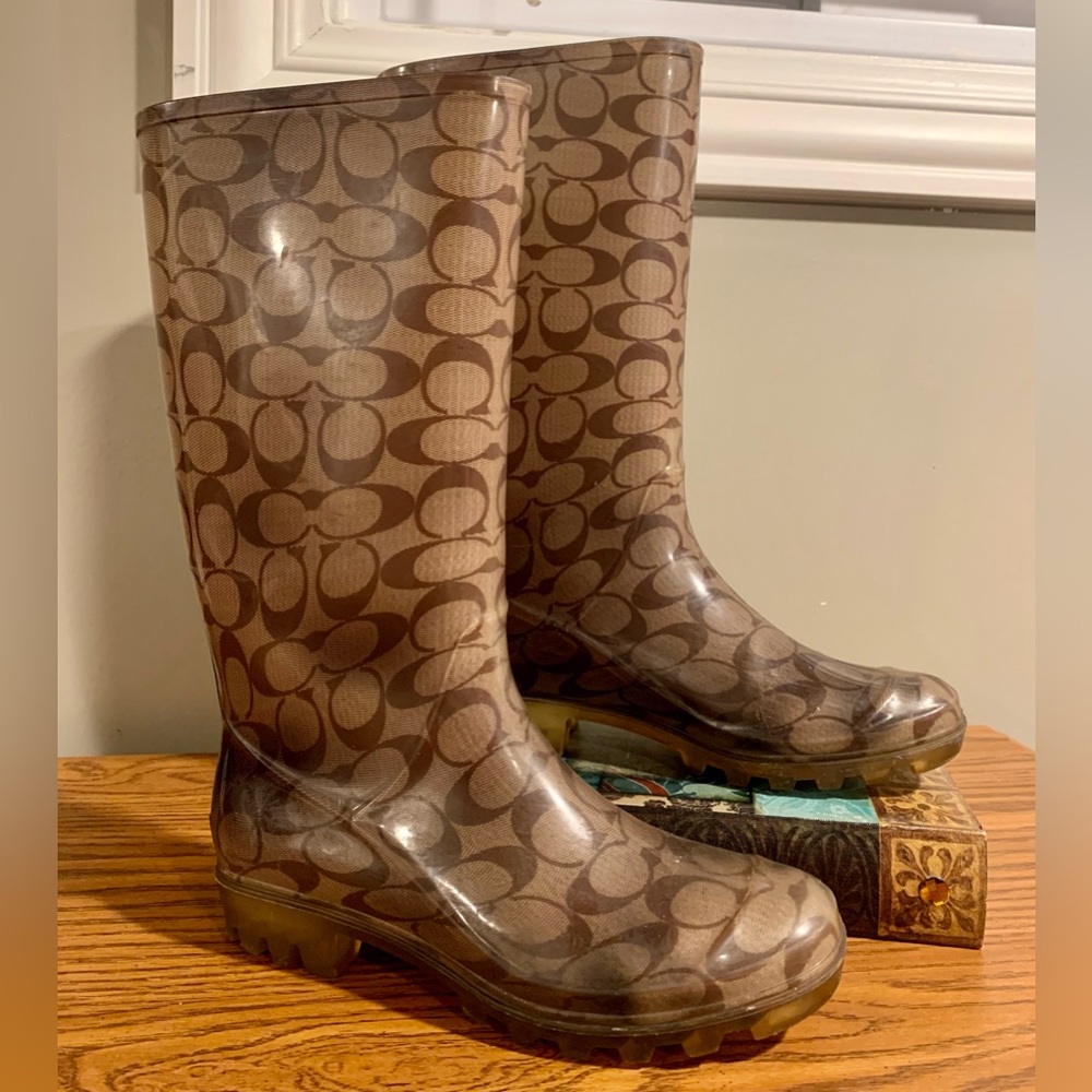Coach Tall Rubber Rain Boot